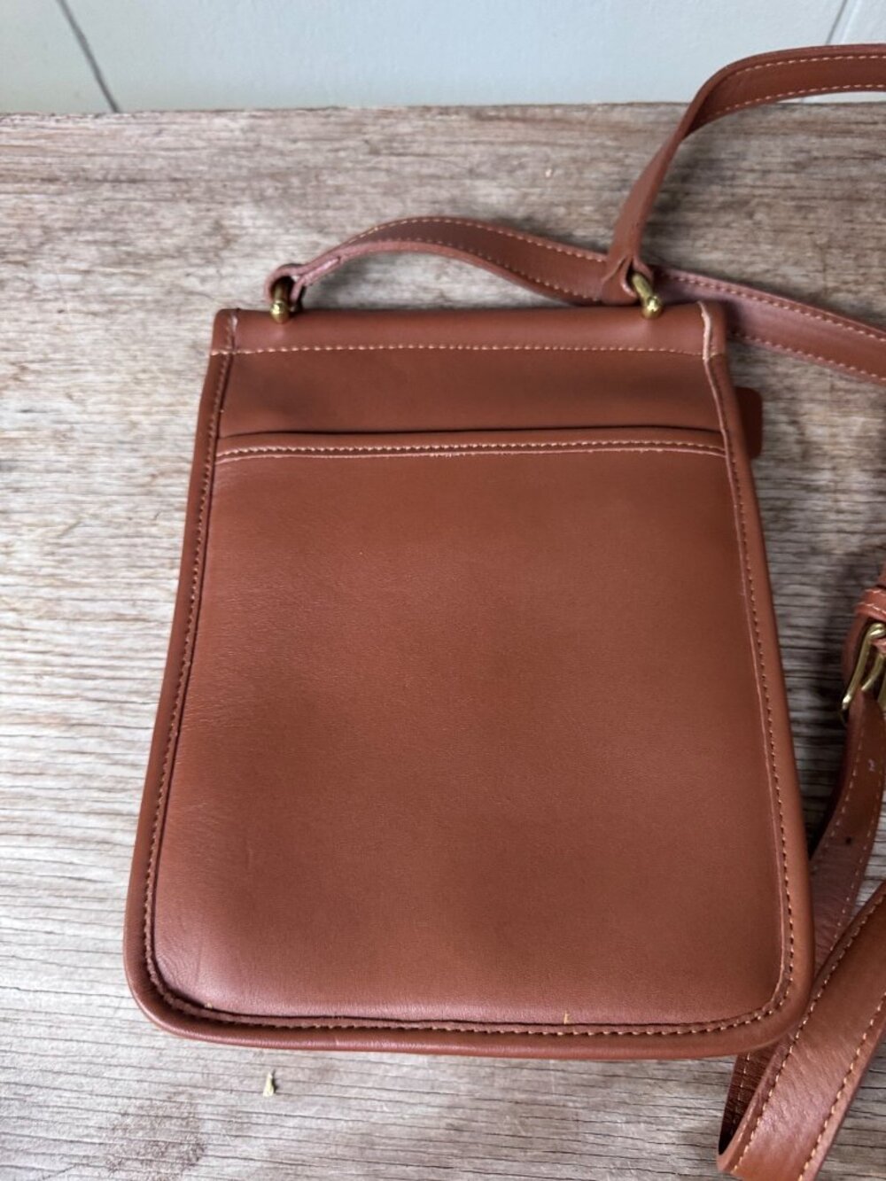 Coach Murphy 9930 British Tan Leather Crossbody Bag USA 1996 Turnlock Vintage - Picture 3 of 16